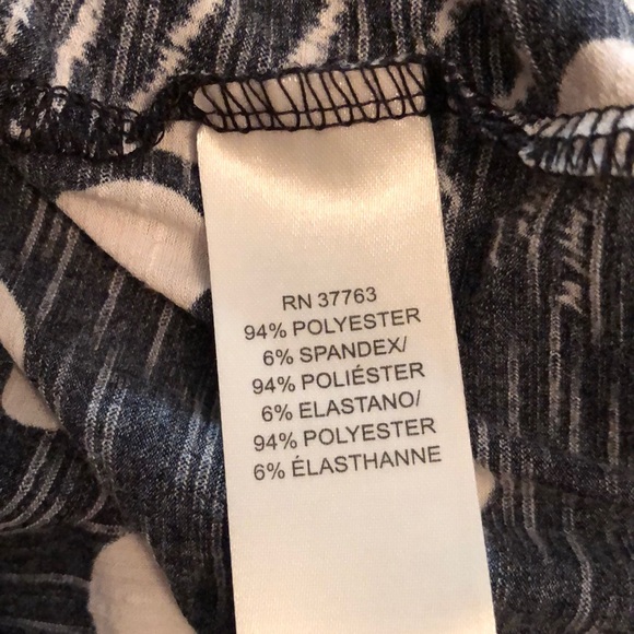 NWOT RAFAELLA BLACK/WHITE PRINT COWL NECK BLOUSE - Picture 7 of 7